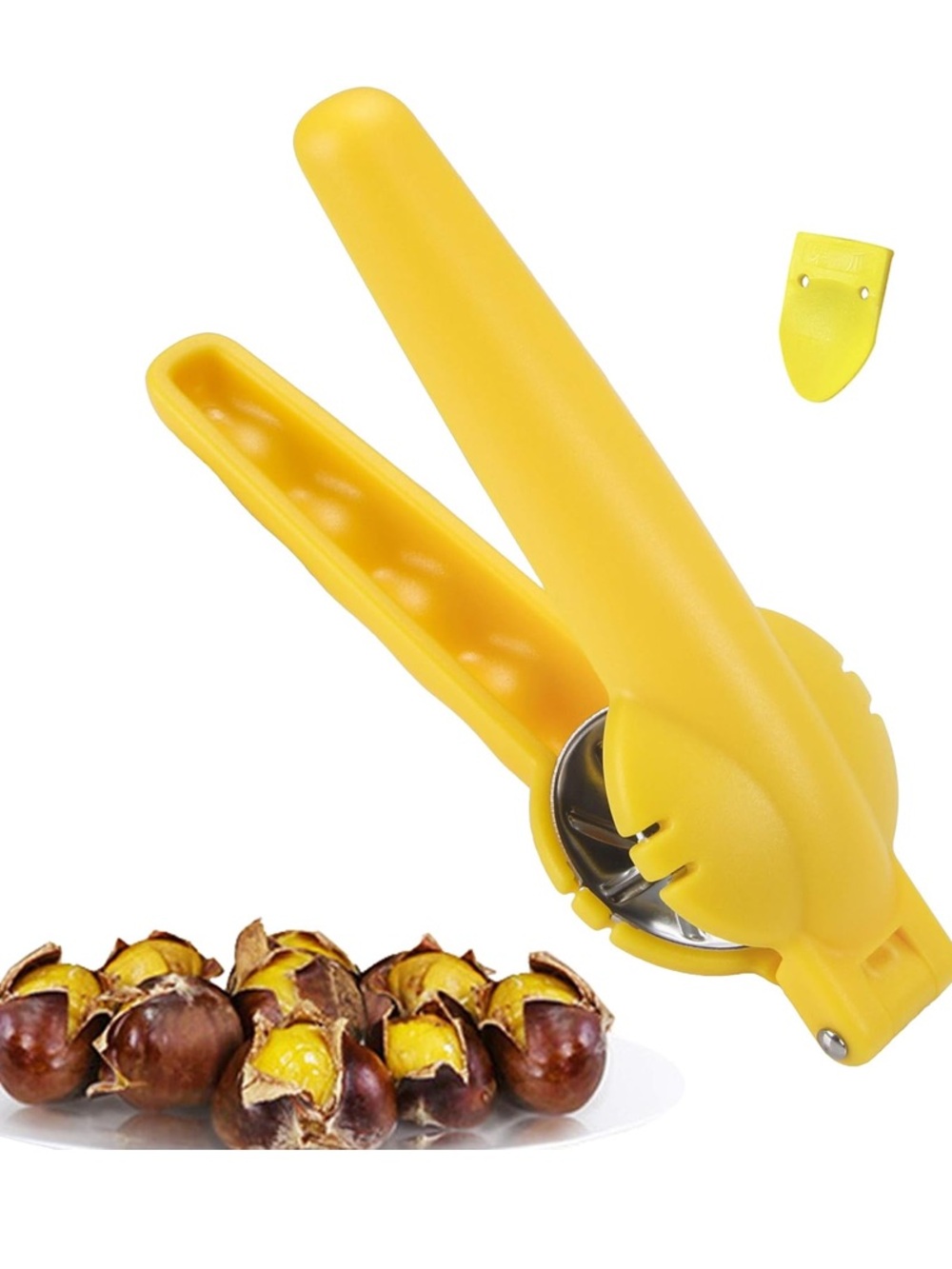 Professional Walnut Clip Multifunction Nut Cracker Tool Yellow Heavy Duty NIB